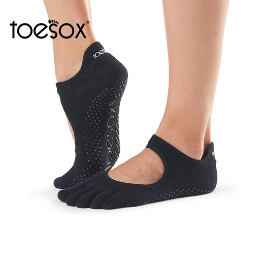 Toesox yoga socks, Pilates socks, toe socks, non-slip sports socks, Bellarina series, oatmeal color S (size 34~38)