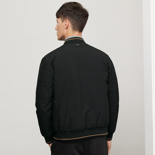 Dances with Wolves Black Gold Graphene Down Jacket Men's Autumn and Winter Baseball Collar Men's Down Jacket Black L(175)