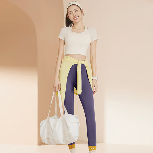Victoria Traveller Yoga-Anzug für Frauen, die Sportset Feen-Feen-High-End-Pilates-Training für Kurzarm Fitness Körperkleidung mit Brustpolster m