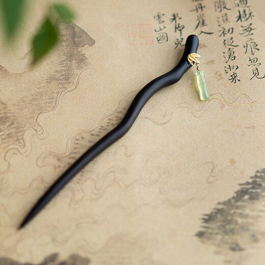 Kamalun (KAMALUN) Bamboo hairpin, antique sandalwood hairpin, retro rocking hairpin, daily hairpin, new Chinese Hanfu headwear for girlfriend, Yuzhu hairpin + brand gift box, no engraving
