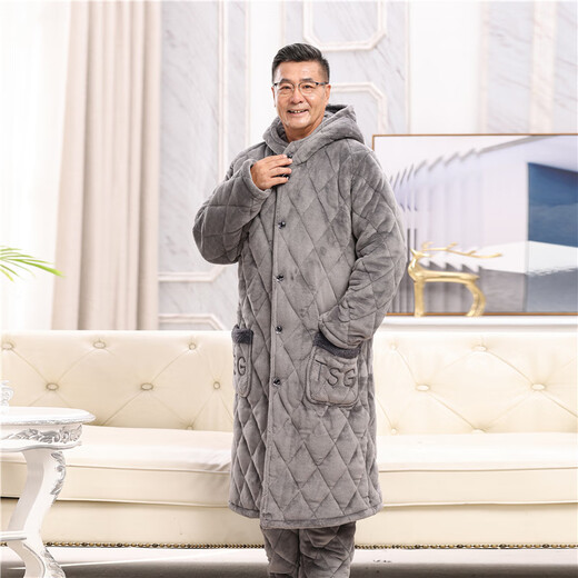 Catman (Miiow) Hiver à trois couches épaissies de corail Velvet Coton Coton Pyjama pour hommes et femmes Nouveaux style, Pather et mère Mère Vêtements de maison décontractés 683 Femme Purple Extra épais Hooded Hothed Hothered Taille 100-120jin [Jin est égal à 0,5 kg] Coton à trois couches à trois couches