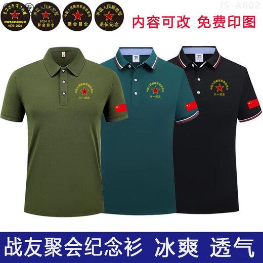 八一战友聚会夏季T恤短袖定制军绿色参战退役老兵退伍纪念衫t恤男军训用品 677款墨绿28元 退役军人 3XL