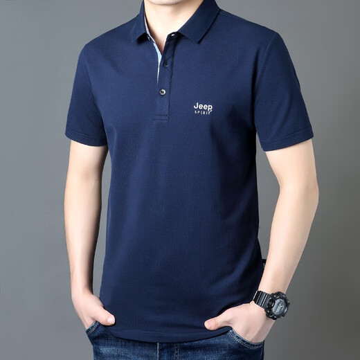 Jeep (Jeep) Kurzärärmiges T-Shirt für Männer im Sommer Polo Revers halbärmelte Business Casual Lose Lose T-Shirt 1283 1283 Blue L-Code empfohlen 140-155 Jin [Jin Equals Equals GEWEIS] Trage