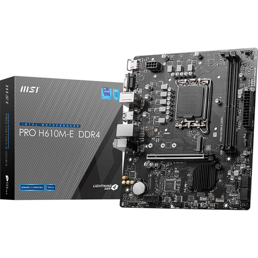英特尔（Intel）12/13代酷睿CPU 微星H610主板CPU套装 板u套装 微星 PRO H610M-E D4 i5-12400 盒装