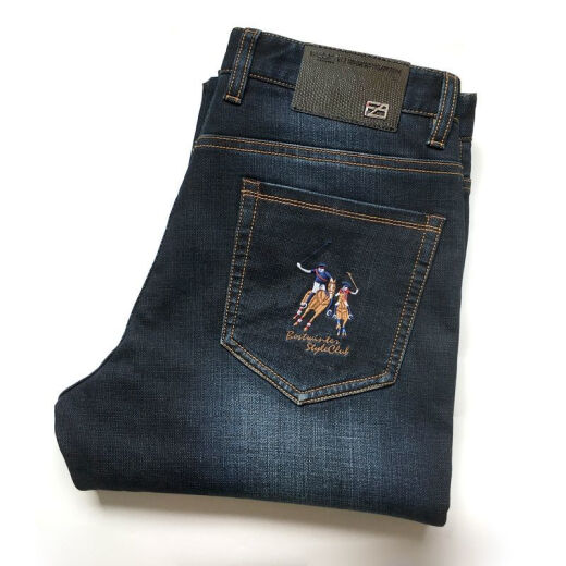 Jeans alemanes Jeans Men's 2022 Spring and Summer Nuevas letras bordadas Paul Business Casual Pants Men's Men's High-Ghin Hombres Pantalones heterosexuales 826 Light Blue Spring y Autumn Thin Style 30
