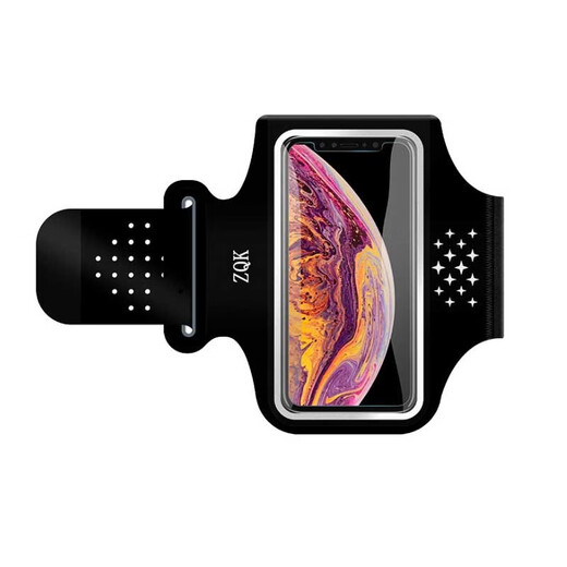 Chengyou sports running waist bag for men and women outdoor cycling marathon equipment mobile phone bag waterproof large capacity fitness reflective sports mobile phone arm bag touch screen waterproof pure black