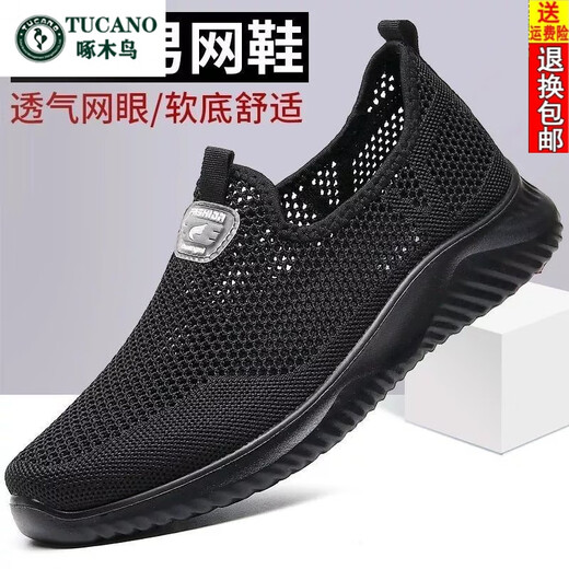 Woodpecker Old Pékin Chaussures en tissu Summer Chaussures en filet pour hommes Sports en filet respirant et chaussures de papa décontractées