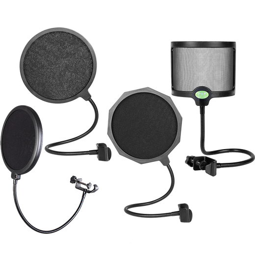 Silverbait Anchor microphone pop-up cover double-layer wind-proof net Gooseneck recording studio radio broadcast room condenser microphone anti-blast sound and anti-noise POP filter Wave metal style blow-out net