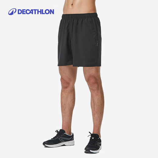 Decathlon shorts men's sports quick-drying pants aerobic loose training fitness running can be worn in all seasons 2432297 classic black-L