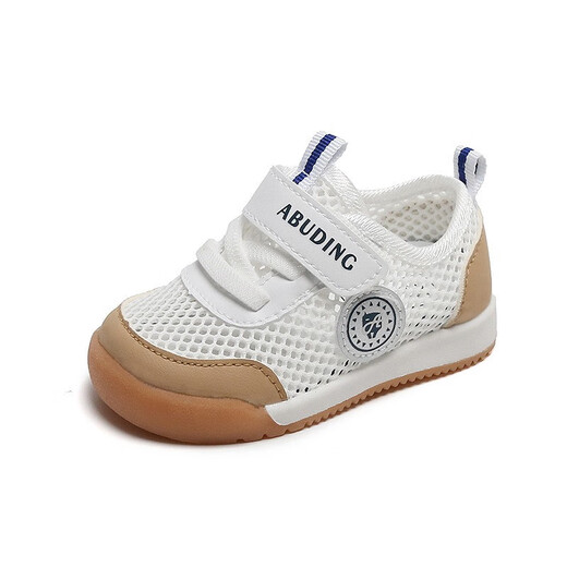 
G. DUCKKIDS little yellow duck 2025 summer new children's net shoes for men and women's shoes for infants and toddlers soft sole 0-2 years old white/navy 18 inner length 13cm