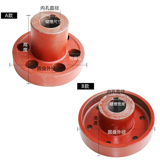 HuiDingXin high torque pin coupling reducer fan water pump coupling connection wheel-to-wheel bolt type elastic pin outer diameter 290 inner hole 90~110