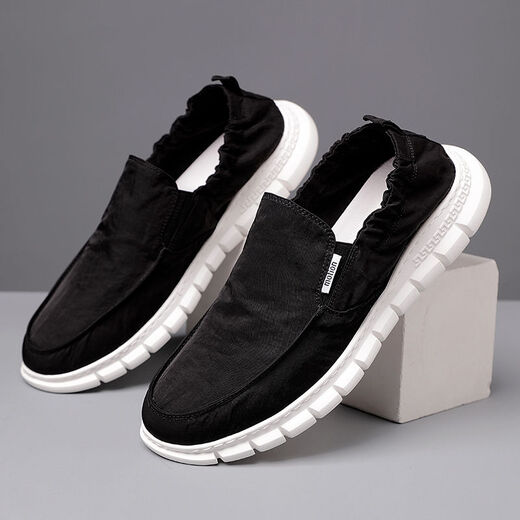 Walf ein Fuß faule Schuhe Herren Frühling und Sommer Neues atmungsaktives Regenschirmtuch Alte Peking-Stoffschuhe Männer vielseitige Freizeitschuhe Regenschirmtuch-Bege-881 39