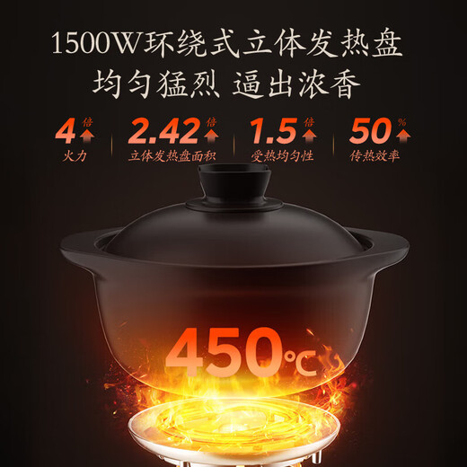 Midea all-purpose stew pot, quick stew electric stew pot, electric stew pot, electric casserole stew pot, soup pot, purple sand bird's nest stew pot, porridge pot, can be kept warm by appointment, DGS3566 split pottery stew pot 3.5L