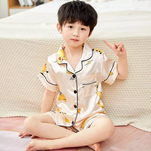 迪士尼（Disney）夏季短袖儿童睡衣冰丝薄款夏天男童真丝小女孩宝宝卡通家居服套装 679女童 170 10码建议身高105-115cm