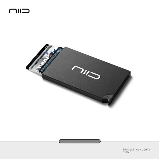 Niid Aluminiumlegierung Ultra-Thin-Kartenbox-Visitenkartenhalter für Herrenkartenaufkleber Anti-Diebstahl- und Demagnetisierungsbank-Kartenhalter offizielles Flaggschiff Premium Schwarz