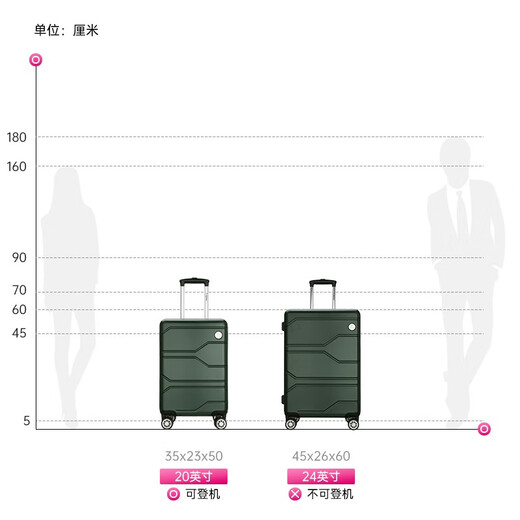 
Diplomat Diplomat suitcase matte travel wedding box boarding universal wheel password trolley case TC-690 series dark green 20 inches - suitable for short distance [can be boarded]