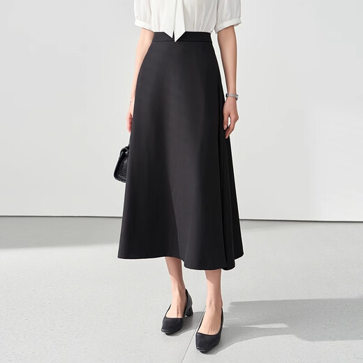 Lady Bird a-line long skirt women's formal umbrella skirt professional long skirt shirt skirt interview skirt daily commuting black skirt