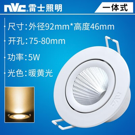 Les Lighting Les LED Spotlight eingebrauchtes Hochleistungs-COBS-Deckenleuchten NLED1502 1503 1505 1506 15 NLED1503-9W-WARM WHITE (4000K) Bohrung 7