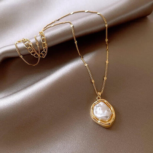 Antique Irregular Baroque Pearl Necklace Women's 2024 New Necklace Light Luxury Niche Accessories Women's Baroque Pearl Necklace