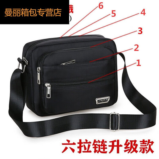 Qindu sammelt Geld Umhängetasche Casual Crossbody Bag Herrenbeutel wasserdichte Umhängetaschen Business Wallet Multi-Layer Koreanische Version Männer 688 verbesserte Version Sechs-Layer Zipper Dunkelblau
