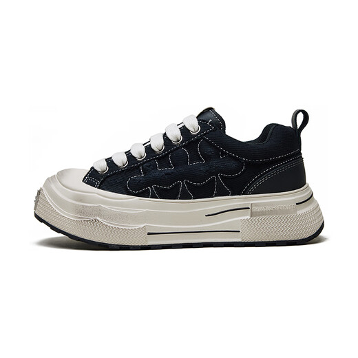 SHOOT BRAND repeat series wear-resistant thick-soled canvas shoes, trendy dirty shoes, same style for men and women, black 37