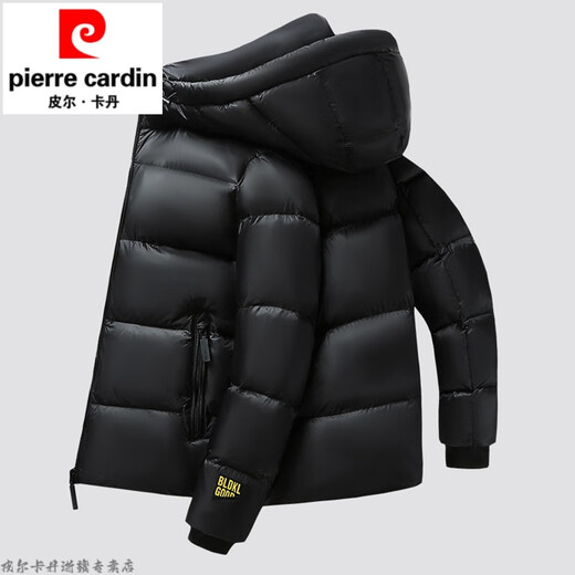 皮尔卡丹黑金棉服男士冬季短款加厚情侣款面包服零下40极寒保暖连帽外套 681黑色 男女同款 XL 【145-165斤】