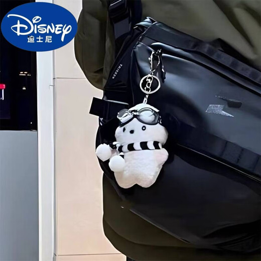 Disney (Disney) Ins Blush Pacha Hund niedliche Puppe Girl Heart School Tasche Anhänger Plüsch kreativer Puppen -Cartoon -Paar Geschenk kleiner Par + Schwimmbrillen + Schwarz -Weiß -Schal + Schlüsselbund