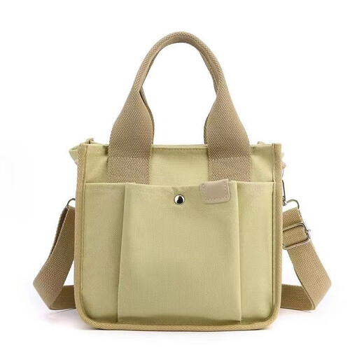Tuzun (kingtrip) 2023 new Japanese-style portable canvas bag for women, cross-body, fashionable work with lunch box bag, small tote bag, large capacity, khaki color