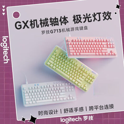 Logitech G713 Aurora wired mechanical keyboard game e-sports RGB light computer notebook girls [new Aurora] G713 Wired keyboard category