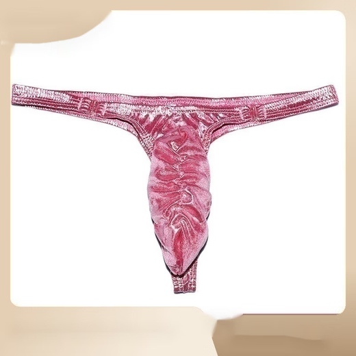 Confidential delivery of men's sexy underwear, men's thong, men's temptation, teasing, no need to take off, seamless sm corner, silver, men's double-sided buckle passion, U-convex sexy underwear, men's ice silk pleated bag, men's thong