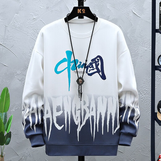 
Boledi 13-year-old boy spring and autumn pure cotton sweatshirt 15 middle school students long-sleeved T-shirt 16 teenagers big children's base shirt top 683-k556 gray (sweatshirt + pants) 170 XL (recommended weight 120-140 Jin [Jin equals 0.5 kg])