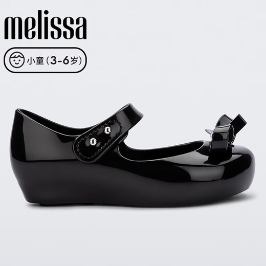 Melissa（梅丽莎）23年小童立体蝴蝶结单鞋经典鱼嘴芭蕾鞋33893 黑色（AM795） 19 内长11.5cm （19-20码适用）
