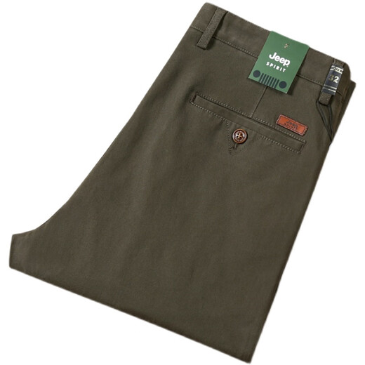 
JEEP SPIRIT Jeep High-end Cotton Casual Pants Men's Summer Thin Style Loose Middle-aged and Elderly Straight Large Size High Waist Deep Long Pants 7028 Blue Thin Style 33 2ft6