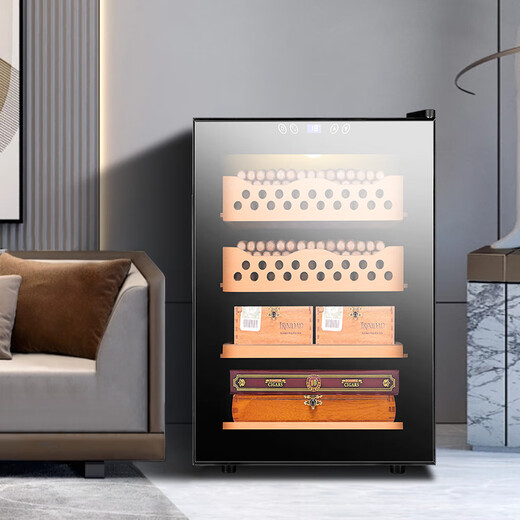 CIGARLOONG 50C1 cigar cabinet constant temperature and humidity cabinet Spanish cedar wood mellow energy-saving silent home embedded smart small mini cigar red wine cabinet constant temperature and humidity control 50C - full cigar model temperature control and moisturizing