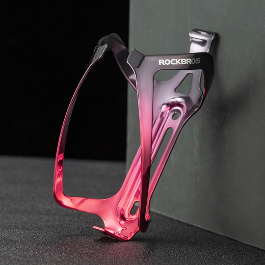 ROCKBROS Bicycle Water Bottle Rack Aluminum Cycling Water Cup Rack Gradient Colorful Road Bike Mountain Bike Bottle Rack RKL02BS-Black Silver