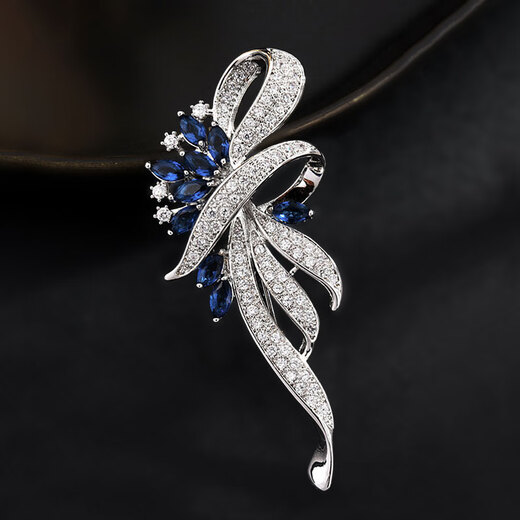 Feihua corsage brooch women's creative jewelry fashion jewelry anti-exposure pin suit women's gift practical high-end exquisite iris blue 1 piece