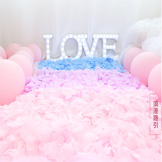 Liuying (liuying) artificial rose petals wedding confession decoration hand-spreading flowers Valentine's Day proposal making romantic wedding room decoration supplies big red pack (about 100 pieces)