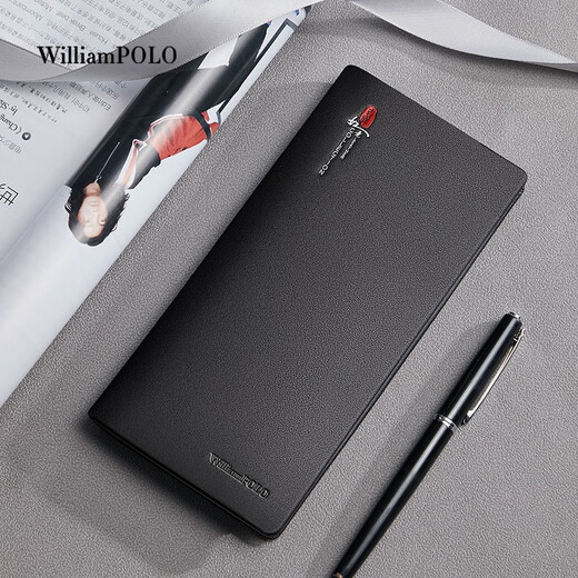 WILLIAMPOLO保罗男士钱包男长款头层牛皮卡包商务钱夹手包情父亲节礼物送爸爸 吉祥如意 标准礼盒