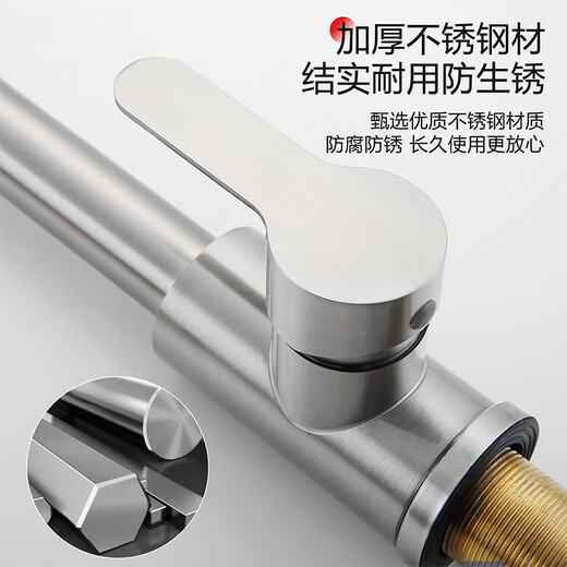 
Lyer Sitan vegetable basin faucet stainless steel pull three-function dish basin hot and cold sink kitchen faucet LD6175C