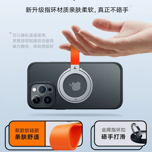 Turas Magnethalterung Handy Ringschnalle Doppelseitig Starker Magnet Magsafe Ultradünner Rückseitenaufkleber 360 Grad drehbarer Foto-Desktop Stabil Passend für Huawei Apple 17 Metalldrehpunkt Silber Weiß