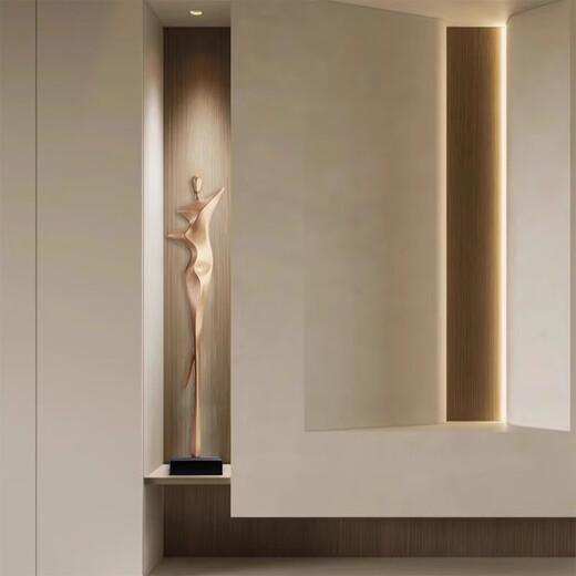 Bai Decoration Modern Simple Abstract Figure Sculpture Ornaments Entrance Alcove Corridor Model Room Living Room Art Decoration Slim Champagne Gold