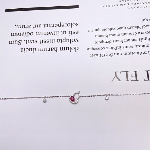 Eba natural pigeon blood red ruby bracelet 18K gold inlaid with diamond colored gemstone bracelet as a birthday gift for girlfriend 0.5 carat customized