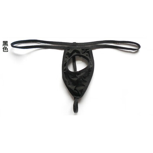 Open hole T-string men's underwear breathable stretch mid-waist T-string pants One size fits all 160Jin Jin equals 0.5kg Inside Silver One size fits all