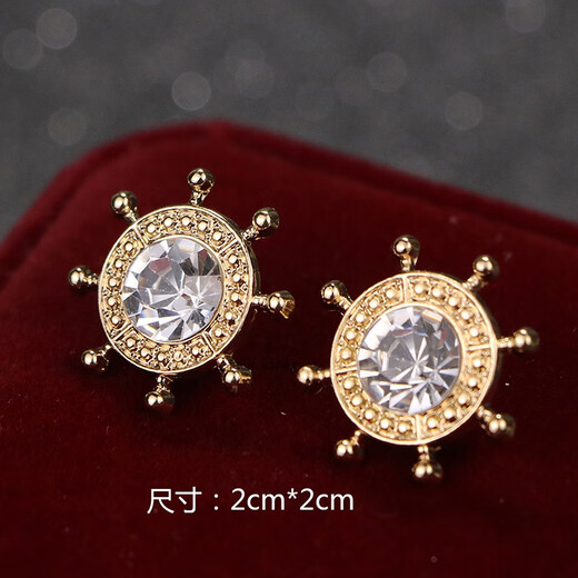Jack Viney European and American Rudder Neck Pin Brooch Shirch Shirt Colding Bouthing Clip Retro Retro Crystal Pin Trend Une paire d'anniversaire K LW Royal Blue Diamond