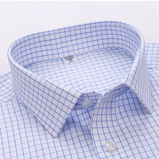 Jarrman Vireaf italiano Gioya Mani Big Brand Luxury Men 100% Pure Cotton Camisa de algodón de alta gama fácil de mantenimiento grande Tamaño 795 Azul Grid 40
