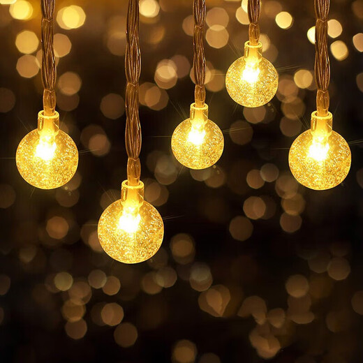 努正太阳能户外灯庭院家用防水灯带阳台挂灯花园布置灯串室外装饰串灯 30灯6.5米-彩色