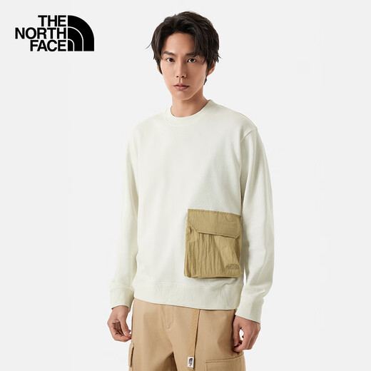 The North Face knitted sweatshirt men's outdoor comfortable pullover 87UT Dune White/QLI M
