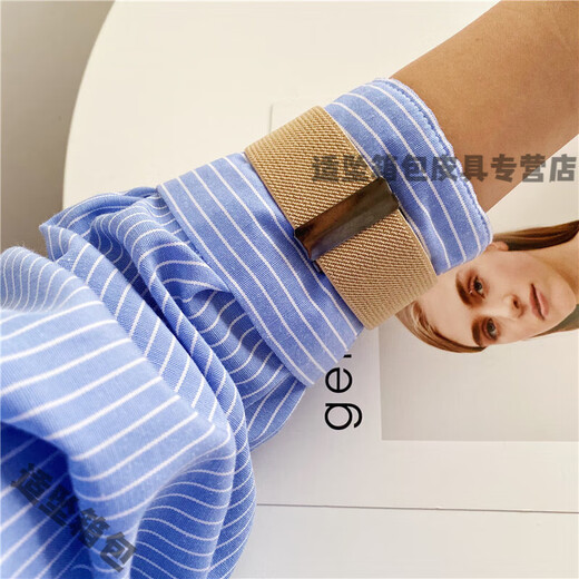 Flower sleeve cuffs, arm cuffs, shirt sleeve cuffs, fashionable and versatile arm cuffs, armbands, sleeves, men's and women's shirts, elastic elastic sleeves, brown - 1 pair of elastic sleeve cuffs