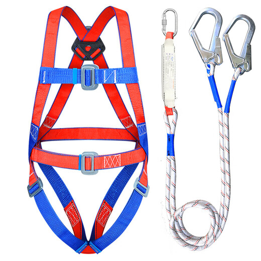 Xinbaolin high-altitude work full-body anti-fall European-style five-point safety belt single small hook 2 meters with buffer bag
