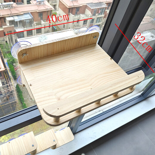 吸盘猫墙壁挂式免打孔玻璃猫爬架吊床实木猫窝豪华大型梯子太空舱猫抓板耐磨耐抓磨爪猫玩具上墙家具 豪华套餐